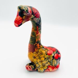 Vintage Porcelain patchwork  Giraffe By Joan Baker, Fruits & Flower Print